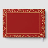 Luxury Red & Antique-Gold Wedding Gastenboek (Achterkant)