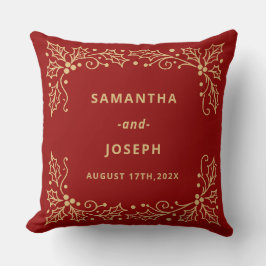 Luxury Red & Antique-Gold Wedding Kussen