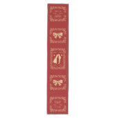 Luxury Red & Antique-Gold Wedding Medium Tafelloper (Voorkant)