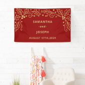 Luxury Red & Antique-Gold Wedding Spandoek (Insitu)