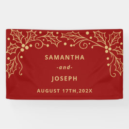 Luxury Red & Antique-Gold Wedding Spandoek