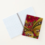 Luxury Red en Gold Butterfly - Aangepaste naam Notitieboek (Binnen)