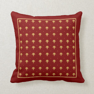 Luxury Red en Gold  Damask-patroon Kussen