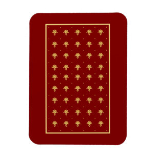 Luxury Red en Gold  Damask-patroon Magneet