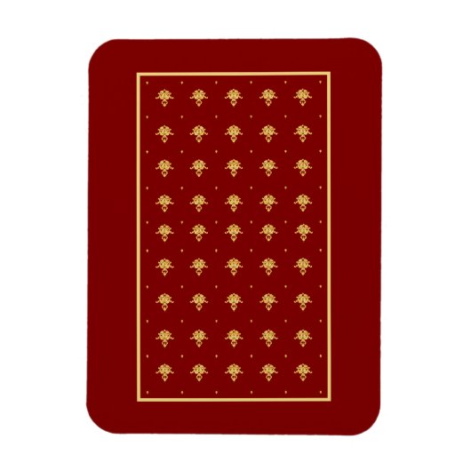 Luxury Red en Gold  Damask-patroon Magneet (Verticaal)