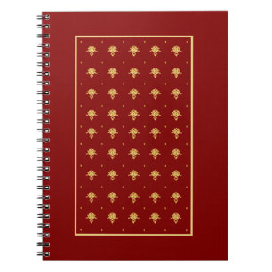 Luxury Red en Gold  Damask-patroon Notitieboek