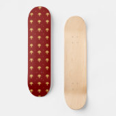 Luxury Red en Gold  Damask-patroon Skateboard (Voorkant)