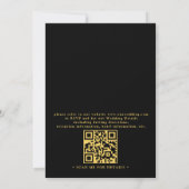 Luxury Red Gold and Black Elegant QR Code Wedding Kaart (Achterkant)