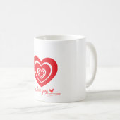 Luxury Red Heart Elegant Mug Koffiemok (Voorkant rechts)