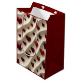 Luxury Red Hearts Valentine’s Day Gift Bag Medium Cadeauzakje (Voorkant Gekanteld)