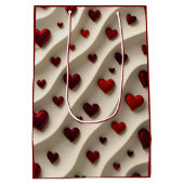 Luxury Red Hearts Valentine’s Day Gift Bag Medium Cadeauzakje (Achterkant)
