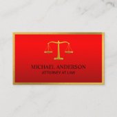 Luxury Red Lawyer Scales of Justice Gold Effect Visitekaartje (Voorkant)