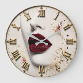 Luxury Red Lips Glamorous Beauty Art Modern  Grote Klok