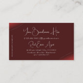 Luxury Red met Silver Decor Diamonds en foto's Visitekaartje (Achterkant)