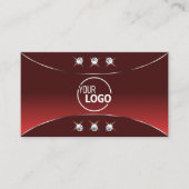 Luxury Red met Silver Decor Diamonds en Logo Visitekaartje (Voorkant)