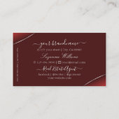 Luxury Red met Silver Decor Diamonds en Monogram Visitekaartje (Achterkant)