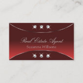 Luxury Red met Silver Decor en Sparkly Diamonds Visitekaartje (Voorkant)