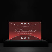Luxury Red met Silver Decor en Sparkly Diamonds Visitekaartje