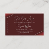 Luxury Red met Silver Decor Sparking Diamonds Visitekaartje (Achterkant)