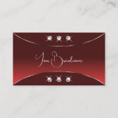 Luxury Red met Silver Decor Sparking Diamonds Visitekaartje (Voorkant)