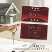 Luxury Red met Silver Decor Sparking Diamonds Visitekaartje