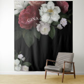 Luxury Red Pink White Flowers Floral Wedding Wandkleed (In situ)