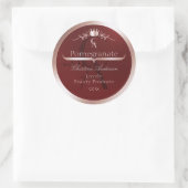 Luxury Red Product Label Rose Gold Frame Monogram (Tas)