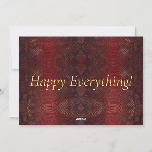 Luxury Red Python Print Frame Photo Feestdagenkaart (Achterkant)