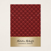 Luxury Red Quilted Gold Jewelry Waring Display Visitekaartje (Voorkant)