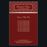 Luxury Red Quilted Modern Gold Beauty Salon Spa Flyer<br><div class="desc">Luxury Red Quilted Modern Gold Beauty Salon Spa Brochures.</div>
