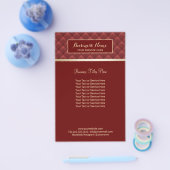 Luxury Red Quilted Modern Gold Beauty Salon Spa Flyer (Enkel)