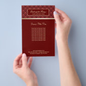 Luxury Red Quilted Modern Gold Beauty Salon Spa Flyer (Hand)