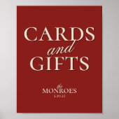 Luxury Red Wedding Bridal Shower Cards and Gifts Poster (Voorkant)