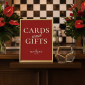 Luxury Red Wedding Bridal Shower Cards and Gifts Poster