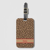 Luxury Red with Leopard Print  Bagagelabel (Voorkant (verticaal))