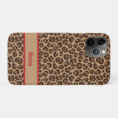Luxury Red with Leopard Print iphone case (Achterkant (horizontaal))