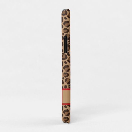 Luxury Red with Leopard Print iphone case (Achterkant/rechts)