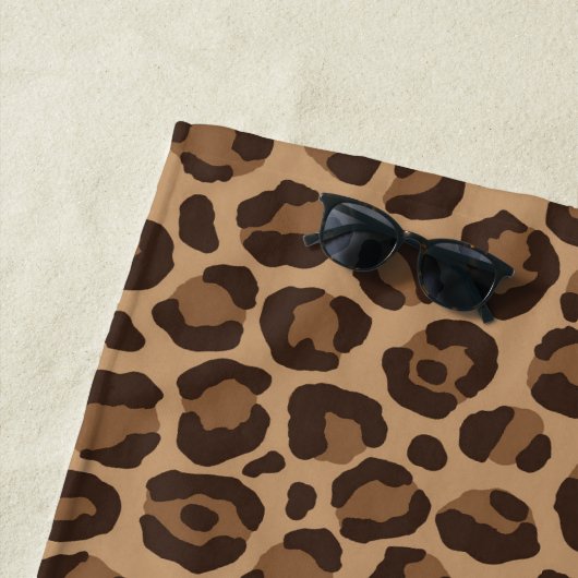 Luxury Red with Leopard Print Strandlaken (In situ)