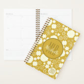 LUXURY RICH GOLD CREAM FLOWER CUSTOM MONOGRAM JAAR PLANNER (Display)