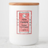 Luxury Robijn Rood Glitter Logo Productlabel Voedselcontainer Etiket (Voorkant)