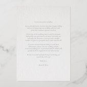 Luxury Romantic Botanical Floral Blue Shades Heart Folie Uitnodiging (Achterkant)