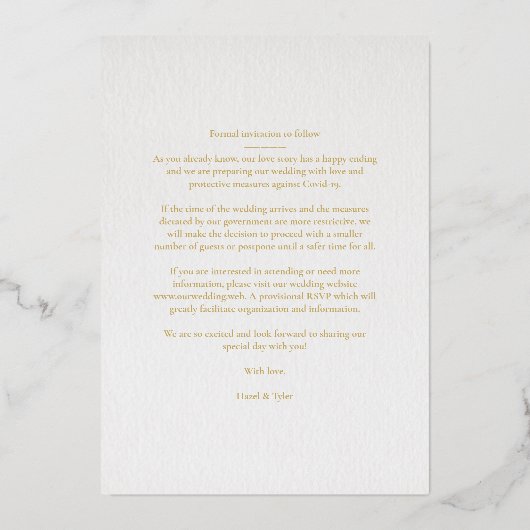 Luxury Romantic Botanical Floral Pink Shades Heart Folie Uitnodiging (Achterkant)