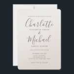 Luxury Romantic Elegant Signature Script Weddensch Kaart<br><div class="desc">Deze elegante huwelijksuitnodiging met de namen van de tekenstijl kan worden gepersonaliseerd met je informatie in de tekst met grijze letters. Ontworpen door: Thisnotme©</div>