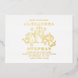 Luxury Romantic Flourish Calligraphy Wedding Gold Folie Uitnodiging