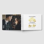 Luxury Romantic Flourish Calligraphy Wedding Gold Gastenboek (Volledig)
