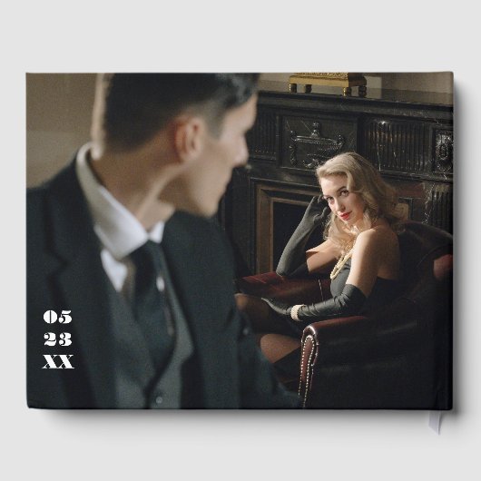 Luxury Romantic Flourish Calligraphy Wedding Gold Gastenboek (Achterkant)