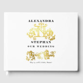 Luxury Romantic Flourish Calligraphy Wedding Gold Gastenboek (Voorkant)