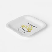 Luxury Romantic Flourish Calligraphy Wedding Gold Papieren Bordje (Gebogen)