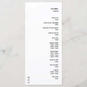 Luxury Romantic Flourish Calligraphy Wedding Gold Programmakaart (Achterkant)