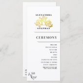 Luxury Romantic Flourish Calligraphy Wedding Gold Programmakaart (Voorkant / Achterkant)